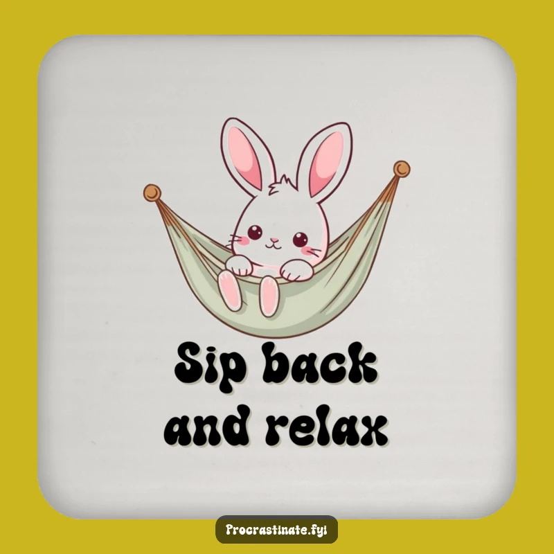 Funny Kawaii Rabbit Hammock Coaster Set - Relaxing Table Protection Gift