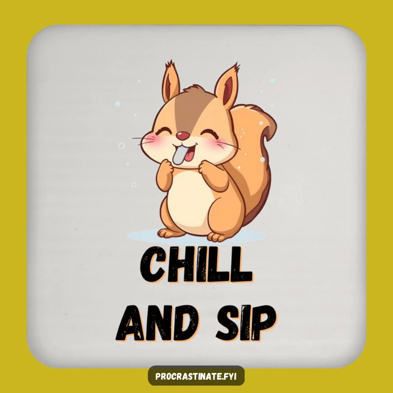 Funny Squirrel Snowflakes Coaster Set - Winter Protection - Cute Funny Gift