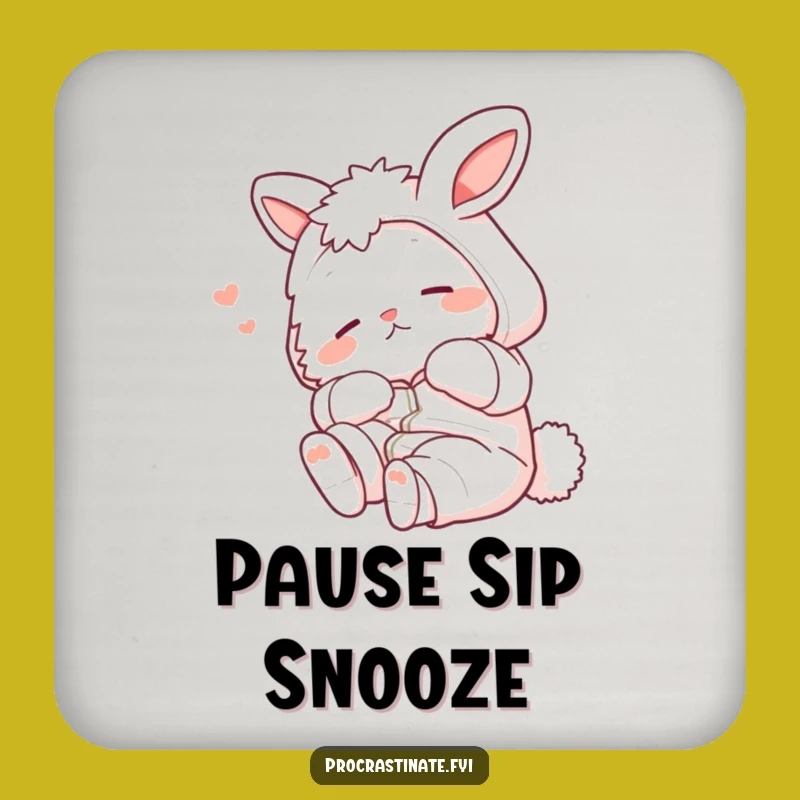 Funny Bunny Pajama Coaster: Protect Surfaces with Funny Charm