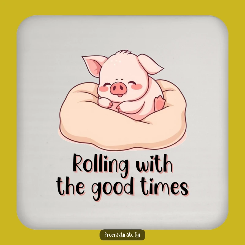 Funny Piglet Blanket Coaster: Protect Surfaces with Cute Piggy Bliss