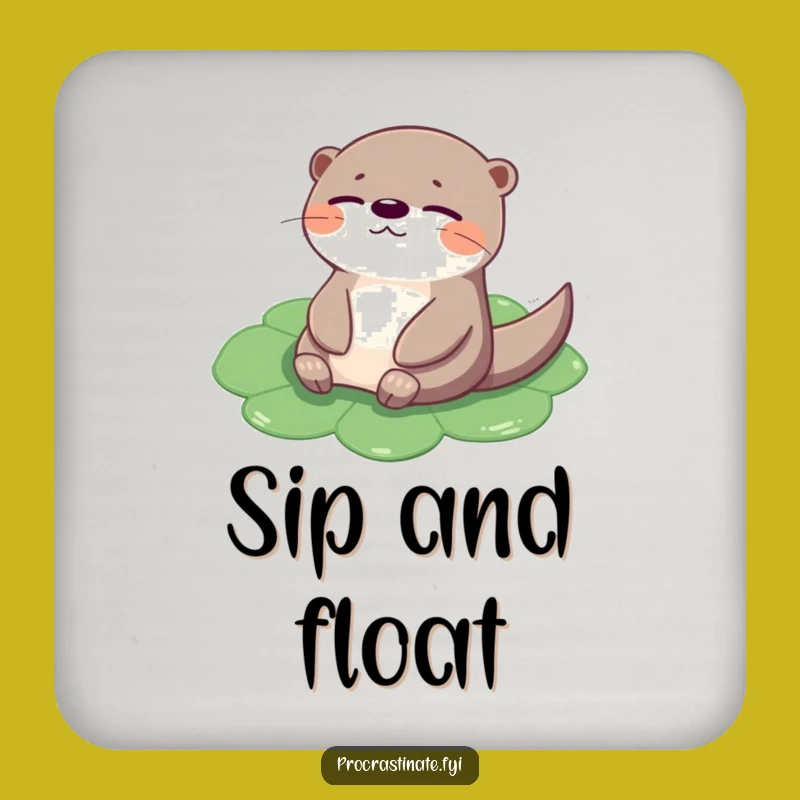 Funny Otter Lily Pad Drink Coaster: Protect Surfaces Peacefully
