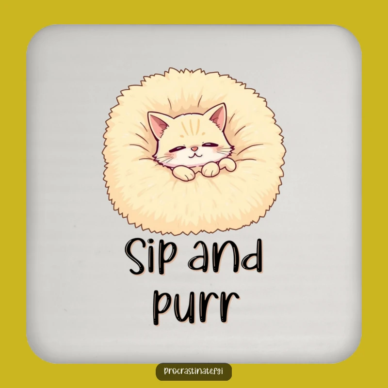 Funny Cat Coaster Set: Protect Surfaces with Feline Style