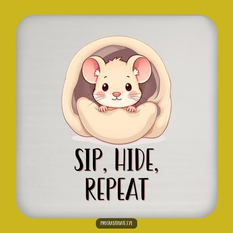 Funny Kawaii Mouse Drink Coaster: Cozy Drink Protector, A Chic Funny Gift Set