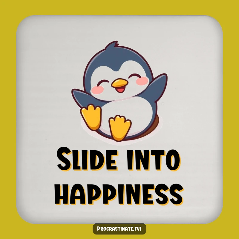 Funny Penguin Snow Coaster: Joyful Penguin Drink Protector, Cute & Hilarious Tableware, Perfect Funny Gift