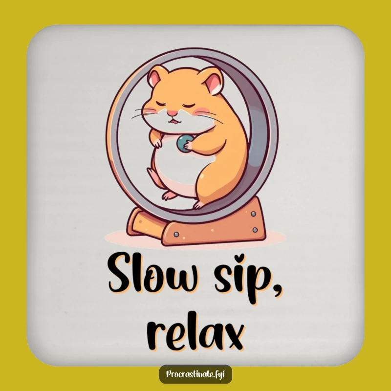 Funny Hamster Wheel Drink Coaster: Protect Surfaces with Hilarious Slowness