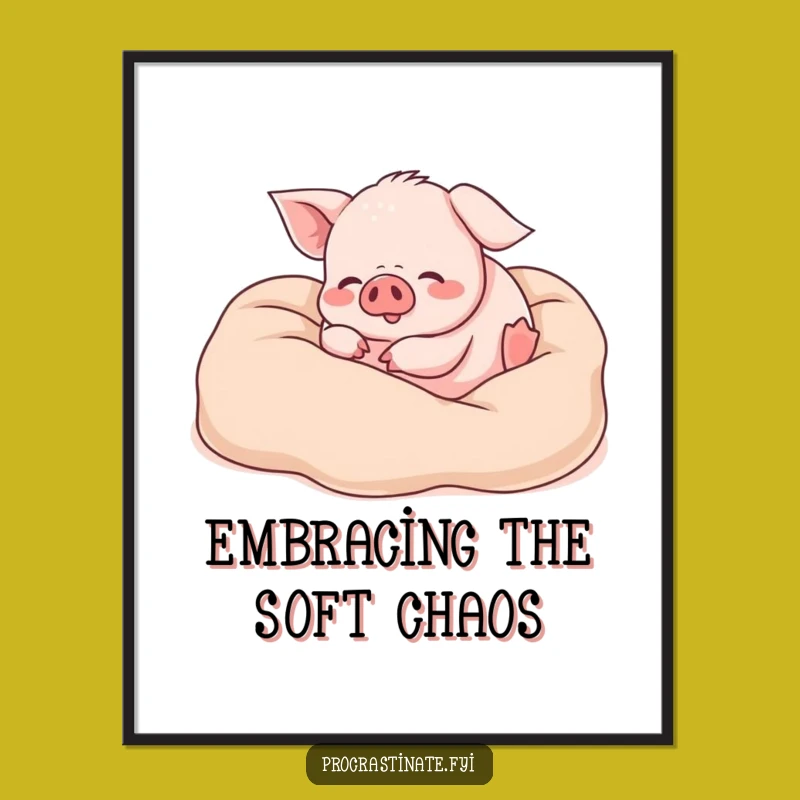 Funny Piglet Blanket Poster: Joyful Piggy Art, Whimsical Wall Decor Funny Gift
