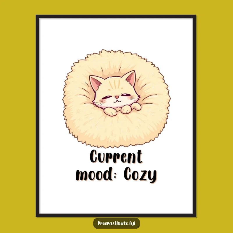 Funny Cat Blanket Poster: Cozy Vibes for Your Wall Art