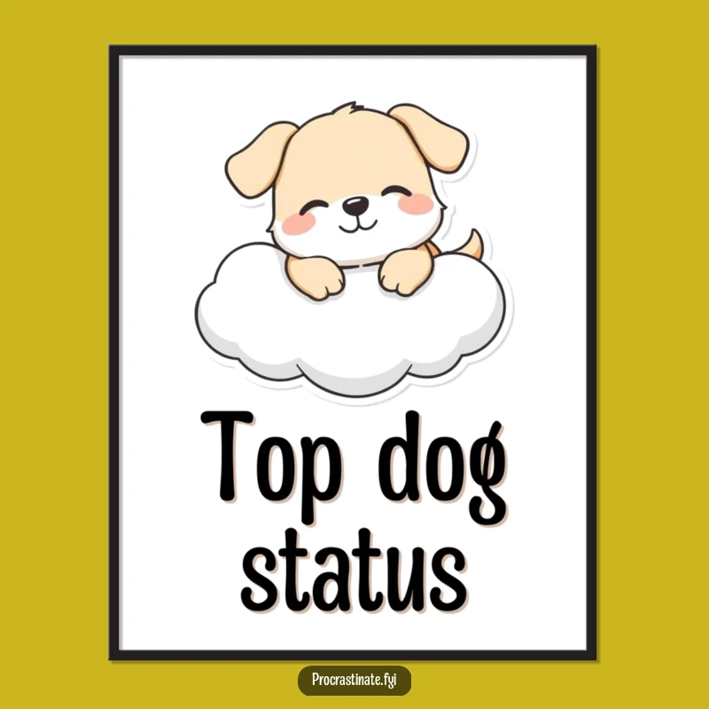 Funny Dog Cloud Poster: Happy Canine Art, Great Wall Decor Gift