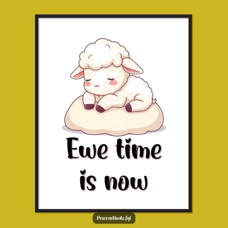 Funny Sheep Nap Poster: Relaxing & Hilarious Farm Animal Wall Art