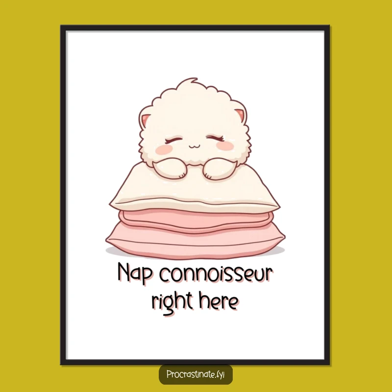 Funny Sleepy Creature Poster: Cozy Slumped Character Art, Hilarious Relaxation Decor