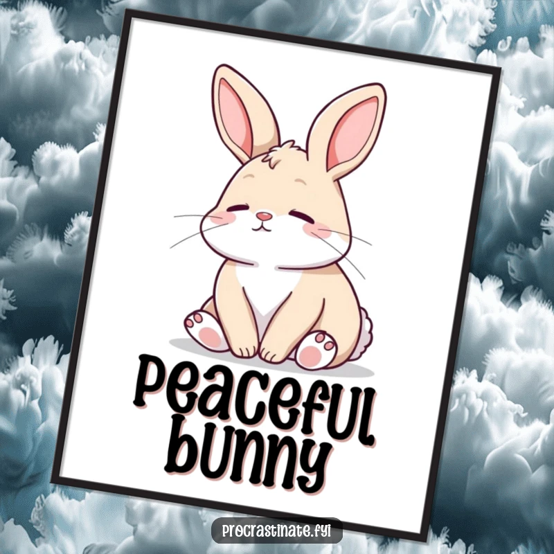 Funny Bunny Poster: A relaxed bunny gazes peacefully into the distance, creating a serene and humorous wall art.