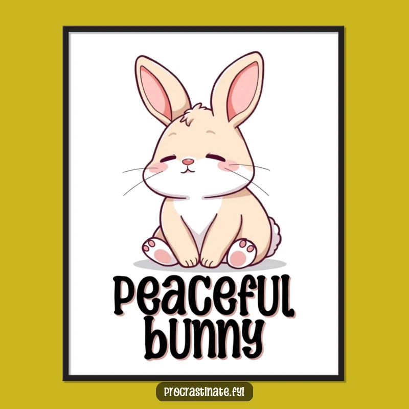 Funny Bunny Peaceful Poster: Decorate with Calm and Gentle Humor
