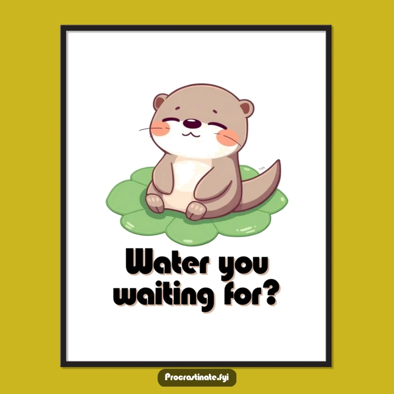 Funny Otter Lily Pad Poster: Bring Tranquility Home