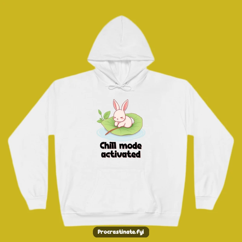 Funny Rabbit Hoodie: Calm Leaf Float Comfort - Cozy Gift Idea