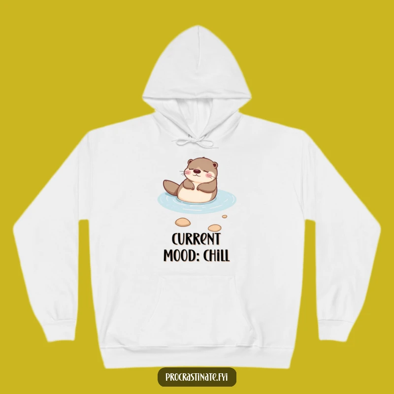 Funny Otter Zen Hoodie: Peaceful River Drifter, Perfect Relaxing Gift for Otter Lovers