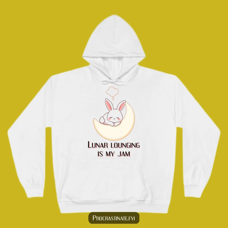 Funny Bunny Moon Hoodie: Cozy Dreams & Celestial Comfort, Perfect Funny Gift
