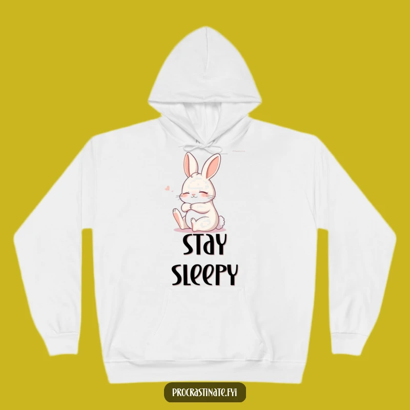 Funny Sleepy Bunny Stretch Hoodie, Cozy Relaxed Hare Loungewear Gift