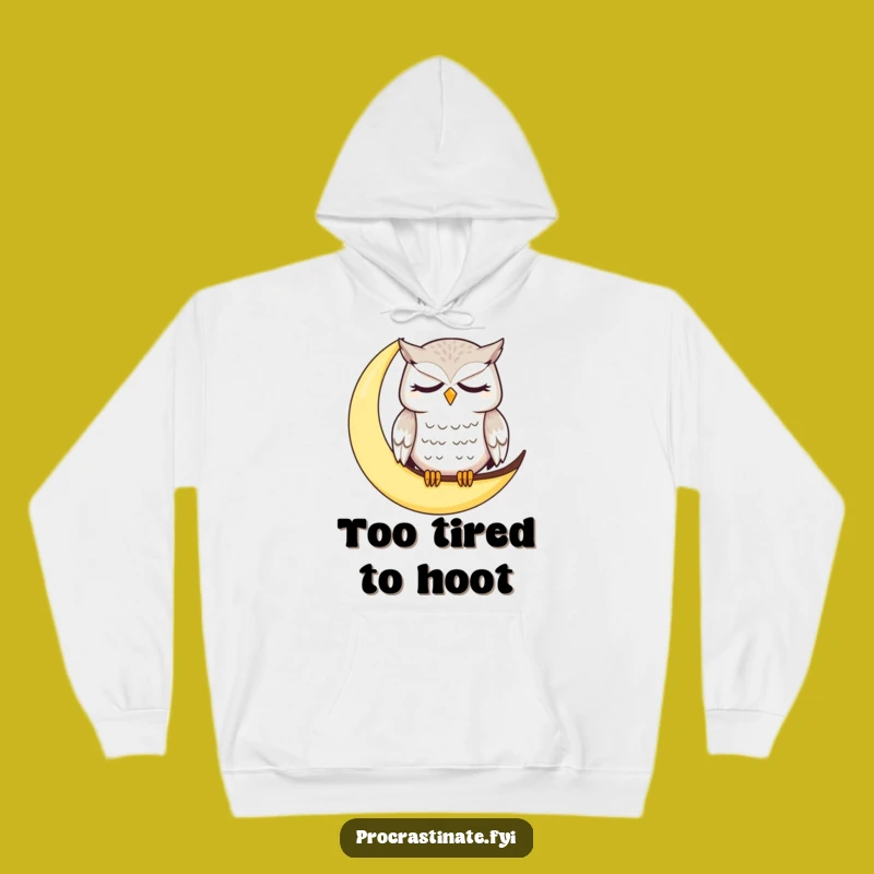 Funny Sleepy Owl Moon Hoodie: Cozy Dazed Character Gift for Ultimate Comfort