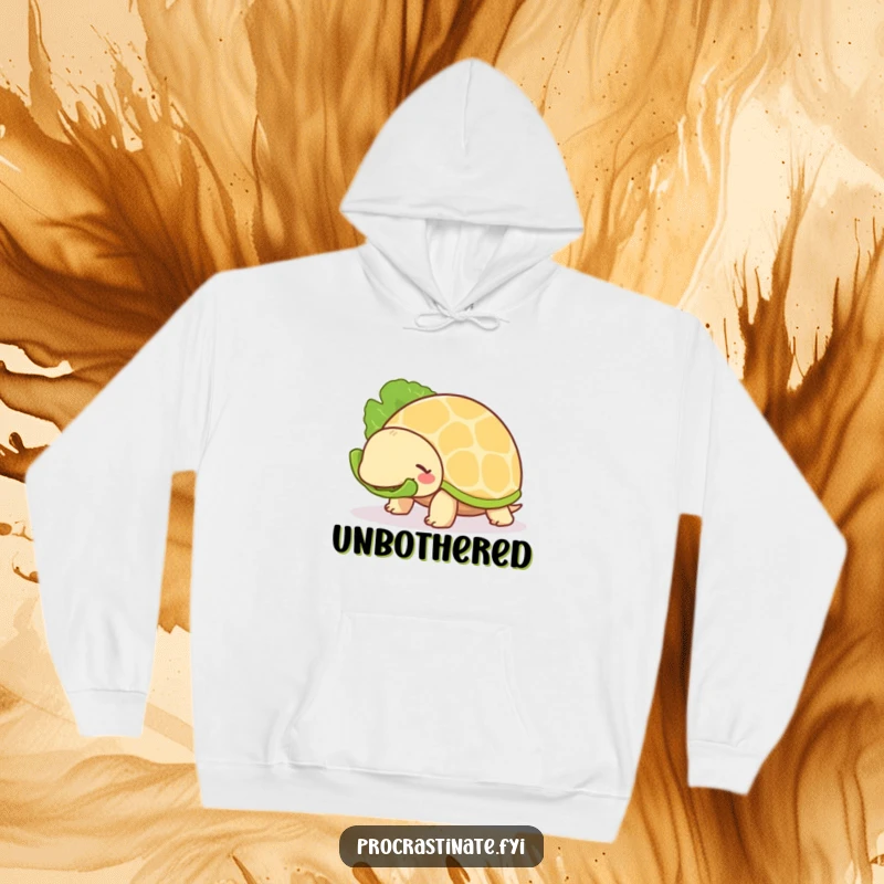 Funny Turtle Hoodie: A chill turtle slowly eats lettuce, offering a humorous and cozy way to embrace a relaxed lifestyle.