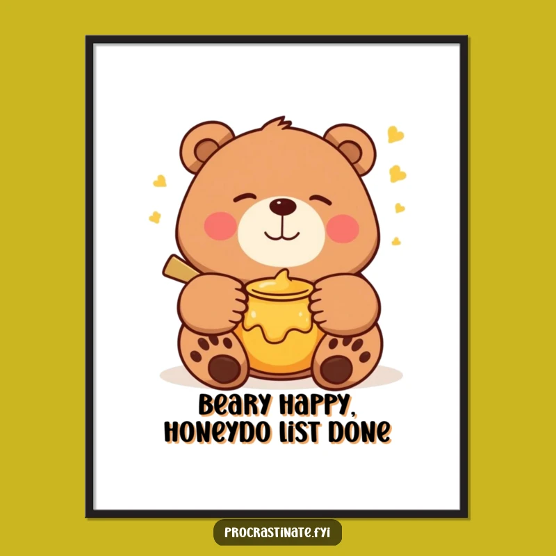 Free Printable Bear Art: Funny Honey Dreamy Downloadable Wall Decor Gift