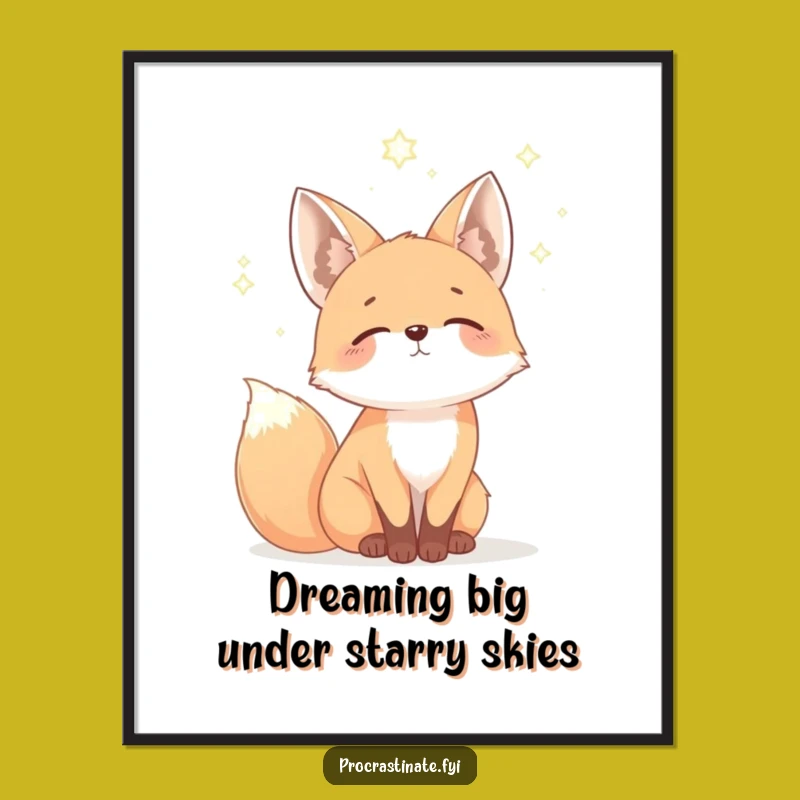 Free Printable Fox Wall Art: Starry Sky Dreamer Whimsical Funny Downloadable Art