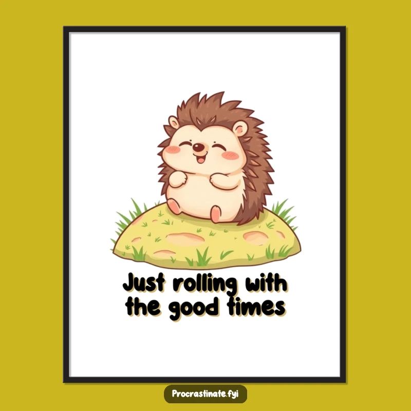 Free Printable Hedgehog Wall Art - Rolling Relaxed Decor Downloadable Gift