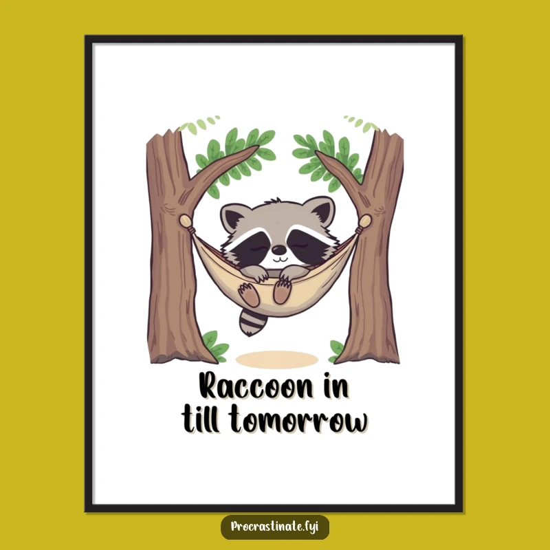 Free Printable Raccoon Wall Art: Funny DIY Downloadable Hammock Decor for Chill Spaces