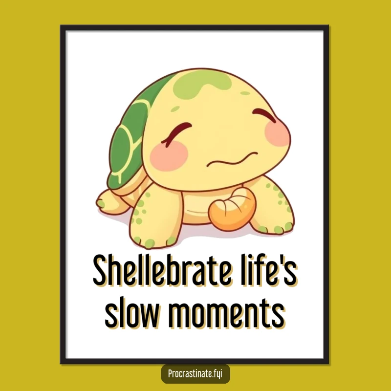 Free Printable Turtle Wall Art: Slow Snack for Peaceful Home Decor Gift