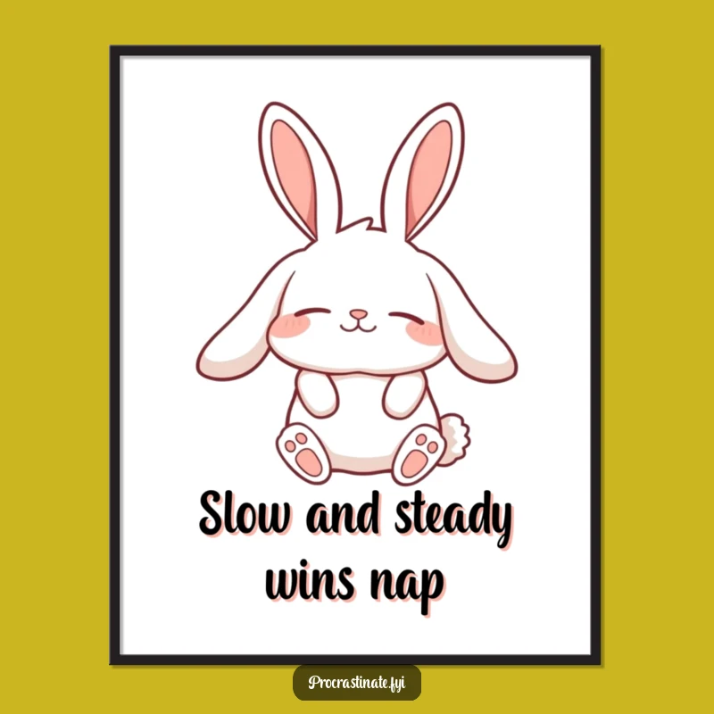 Funny Free Printable Rabbit Wall Art: Lazy Rabbit Stretch - Relaxed Downloadable Decor!