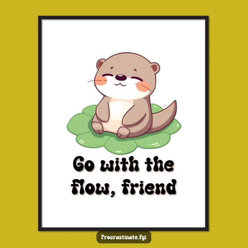 Funny Free Printable Wall Art: Floating Otter - Hilarious Downloadable Zen Decor