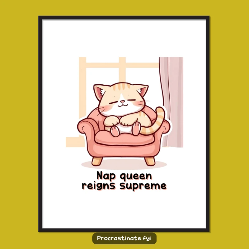 Relaxing Free Printable Cat Wall Art - Napping Comfort Decor Downloadable