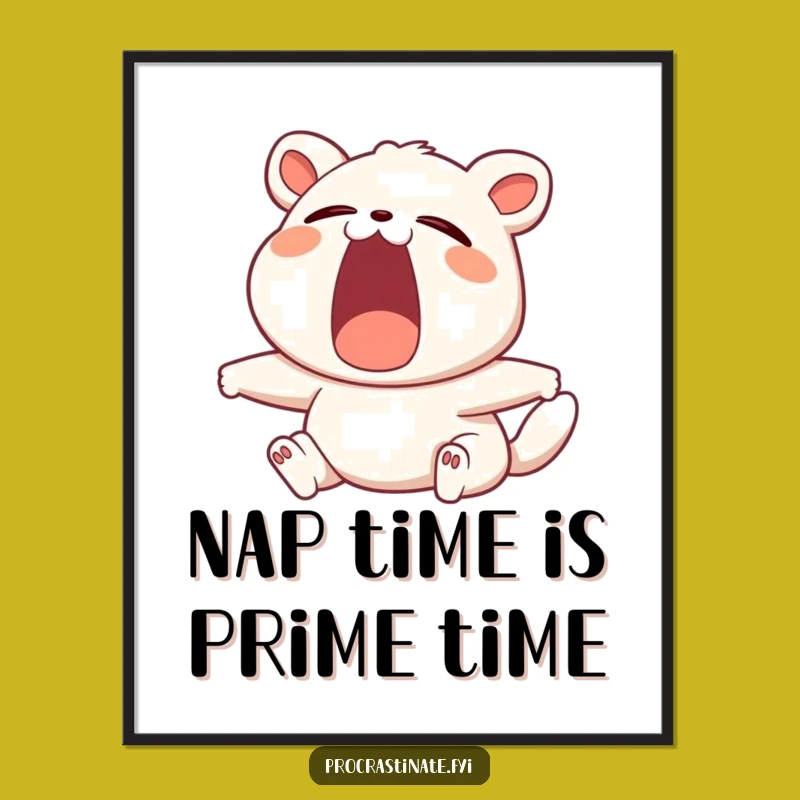 Free Printable Wall Art: Yawning Animal, Cozy Vibes, Funny Downloadable Decor