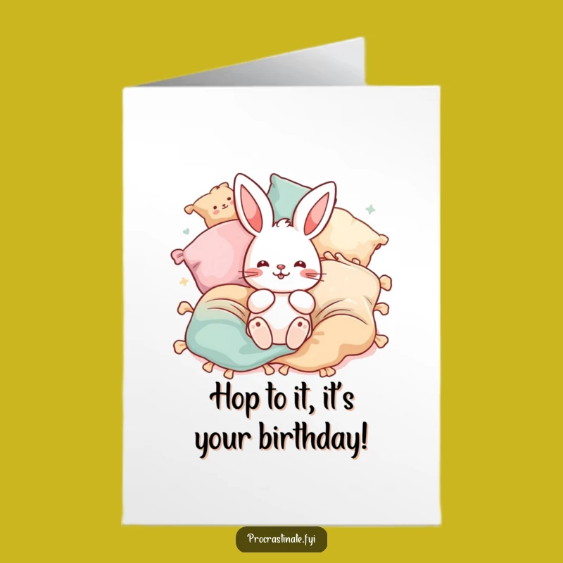 Free Printable Birthday Card: Bunny Bounce, Funny Downloadable Gift