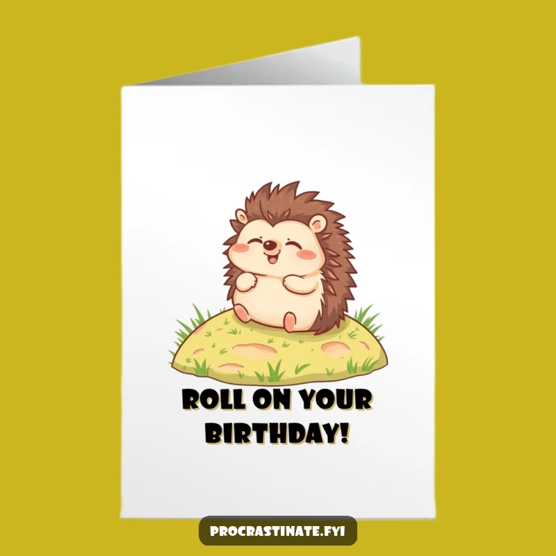 Free Printable Hedgehog Birthday Card - Rolling Joy Downloadable Gift