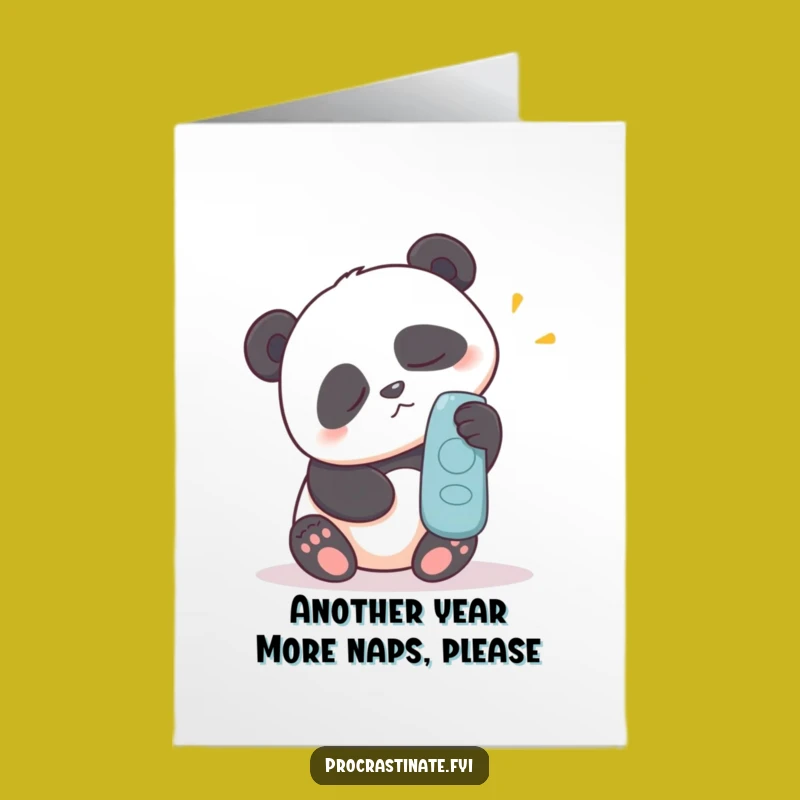 Free Printable Panda Birthday Card - Sleepy Panda Remote Grab Downloadable Gift