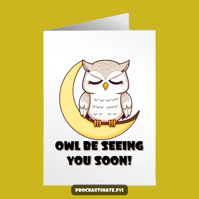 Free Printable Sleepy Owl Birthday Card: Dazed Moon Owl Downloadable Gift