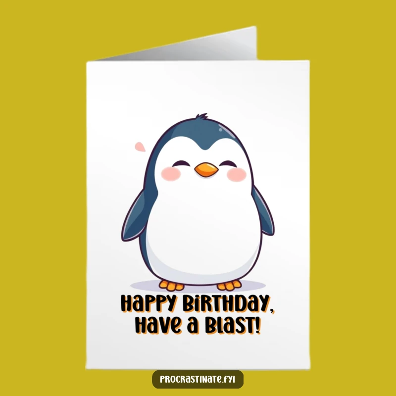 Free Printable Birthday Card: Happy Penguin Sigh - Funny Downloadable Gift