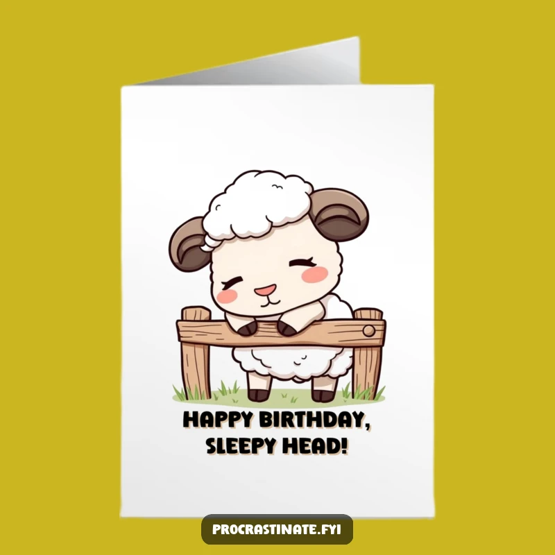 Free Printable Birthday Card: Sleepy Sheep, Funny Downloadable Gift for Sweet Dreams!