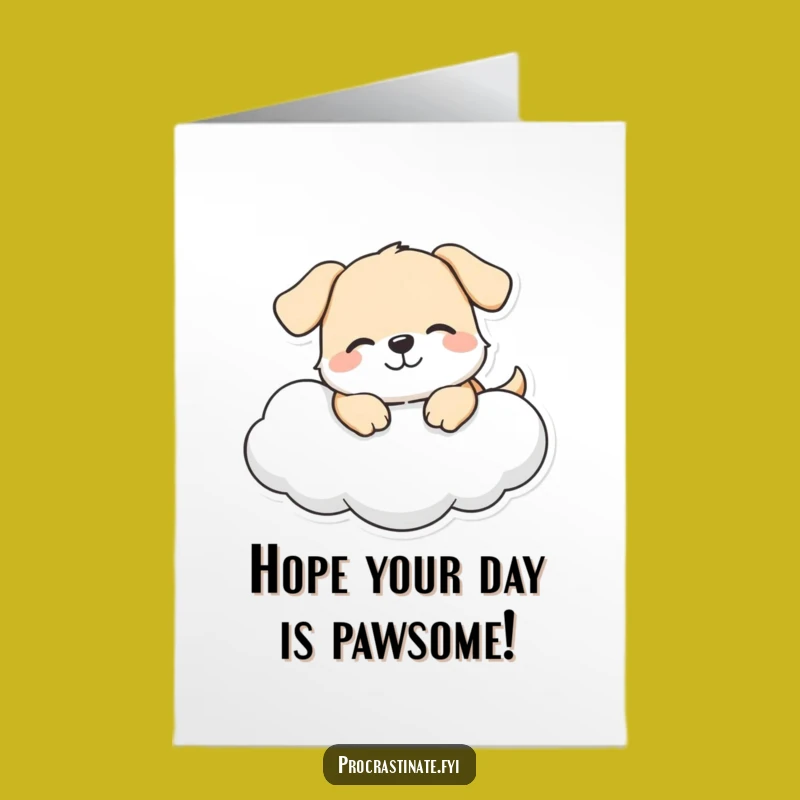 Free Printable Birthday Card: Happy Dog on Cloud - Joyful Downloadable Gift!