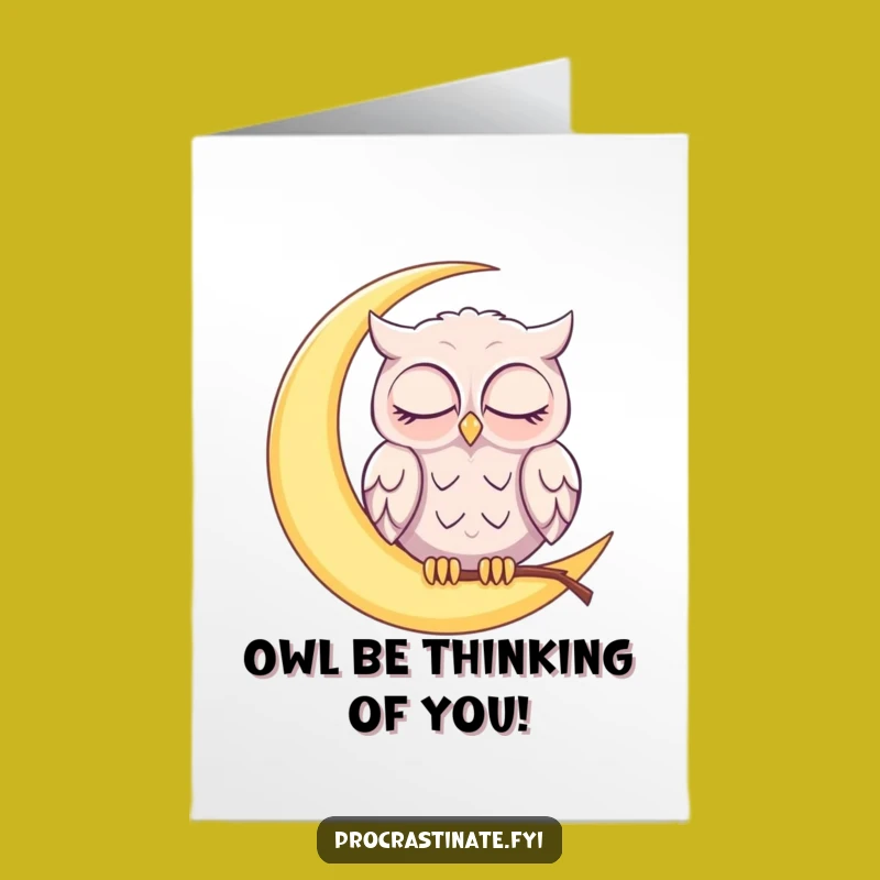 Free Printable Sleepy Owl Birthday Card: Funny DIY Downloadable Gift for Night Owls