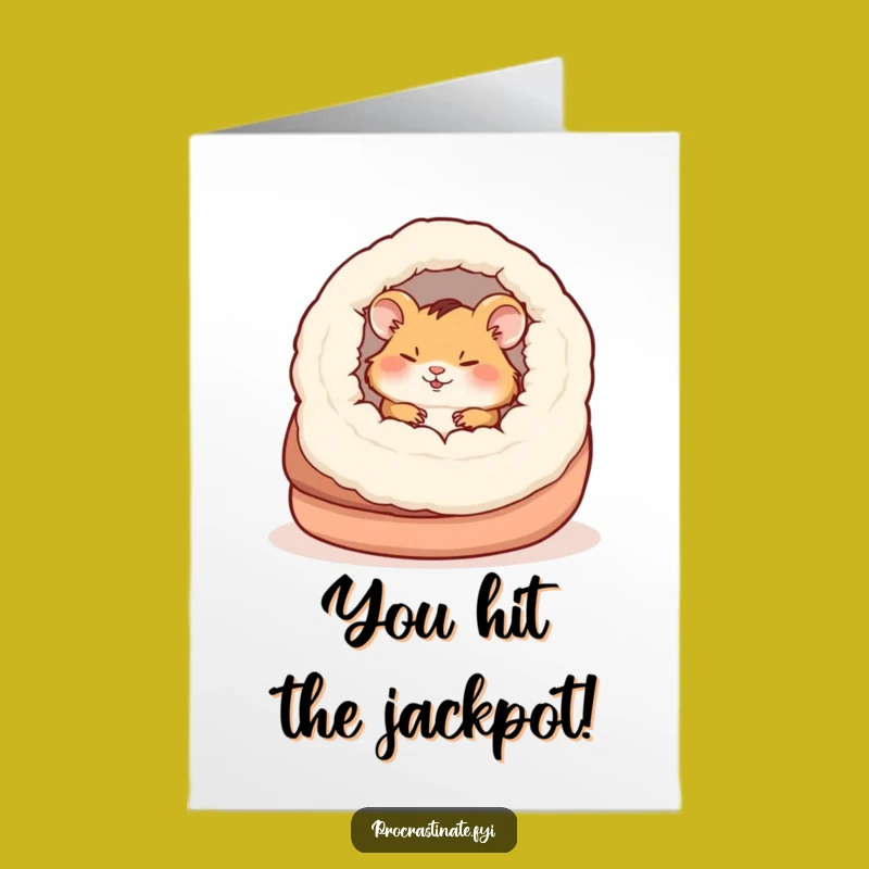 Free Printable Congrats Card: Hamster Slipper Nap Funny Downloadable