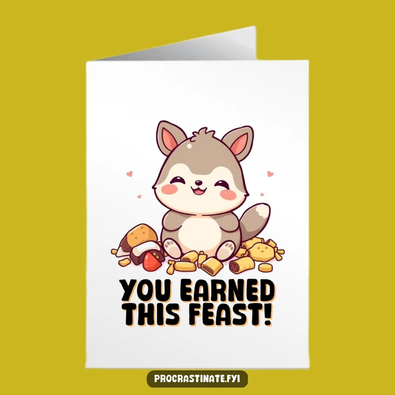 Free Printable Congrats Card: Hilarious Animal Snack Hoarder, Funny Downloadable Gift