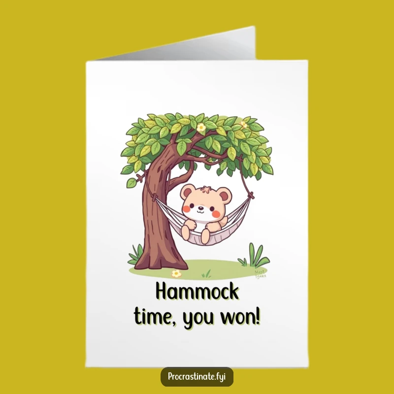 Free Printable Congrats Card: Relaxed Animal Hammock Fun, Funny Downloadable