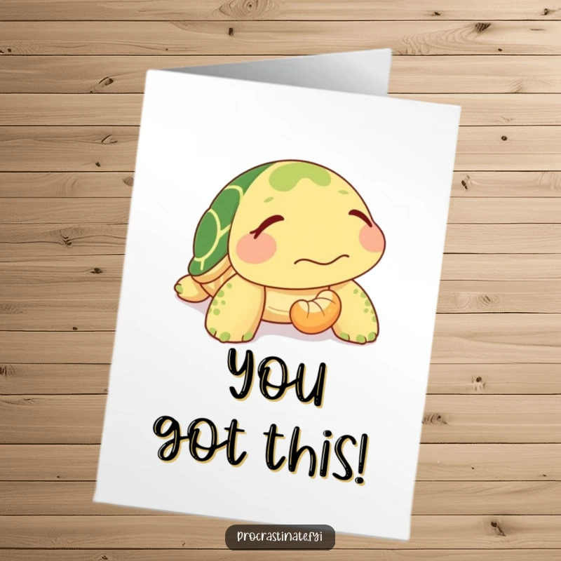 Funny Free Printable Turtle Congrats Card: Relaxed turtle slowly moves snack towards mouth, celebrating a well-deserved win.
