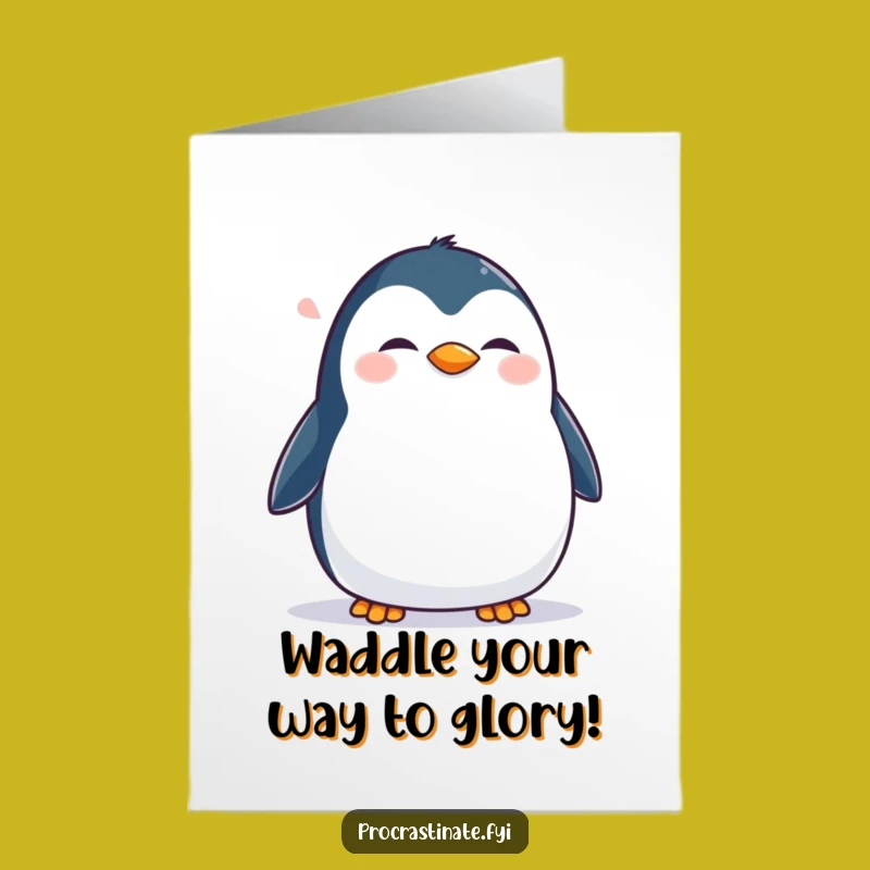 Free Printable Congrats Card: Happy Penguin Sigh - Funny Downloadable Gift