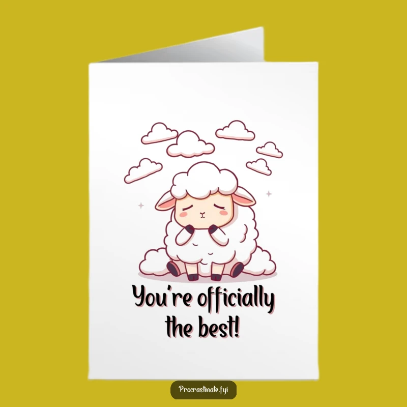 Free Printable Congrats Card: Dozing Sheep Count Clouds Funny Downloadable