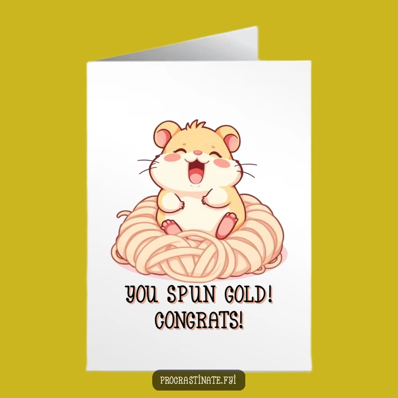 Joyful Free Printable Hamster Congrats Card - Yarn Play Downloadable