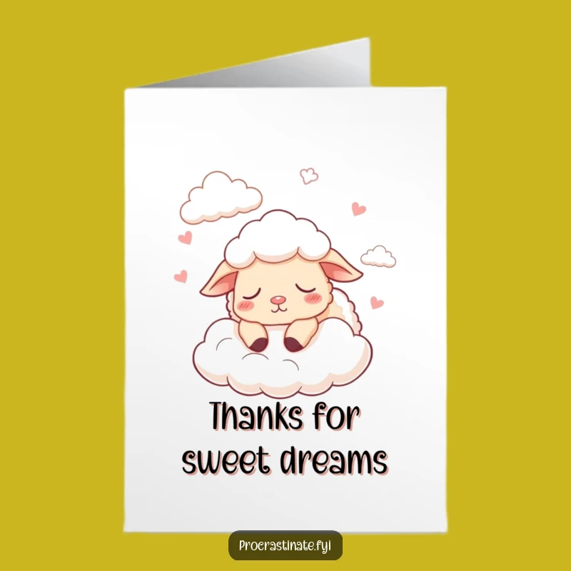 Free Printable Funny Sheep Thank You Card: Sleepy Thanks Downloadable Gift