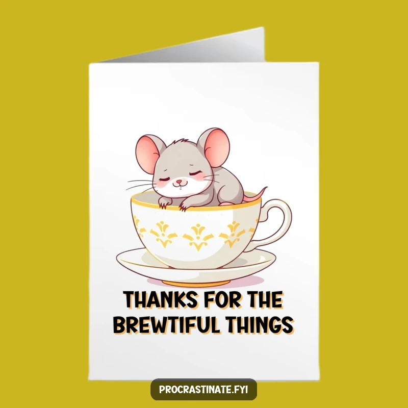 Free Printable Mouse Thank You Card: Cozy Nap for a Sweet Gift