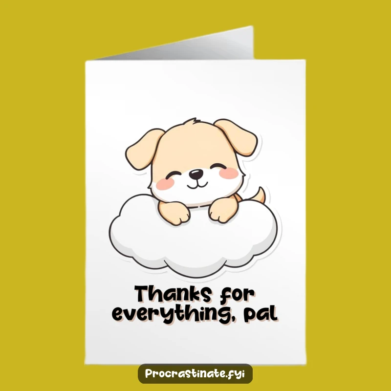 Free Printable Thank You Card: Happy Dog Cloud - Grateful Downloadable Gift!